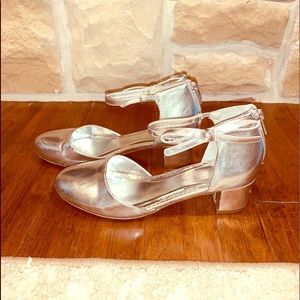 Girls silver heels